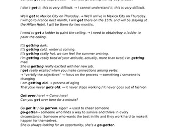 Some meanings of "get"