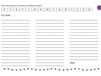 The Queen's Platinum Jubilee wordsearch, crossword and word challenge