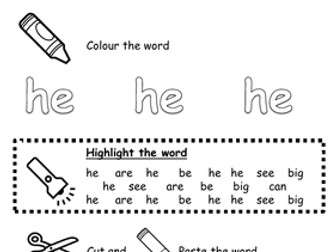 100 First Keywords / High Frequency / Initial Ladybird Word Resources Worksheets