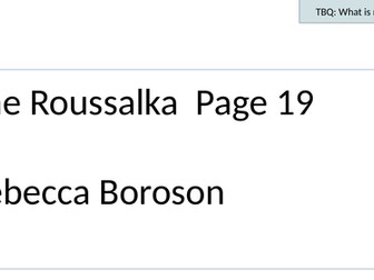 The Roussalka Evaluation Lesson Iridescent Adolescent