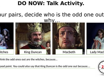 Macbeth starter talk activity