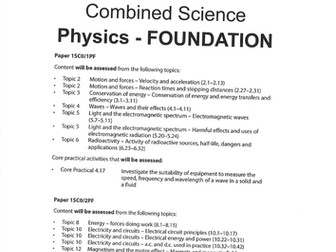 Edexcel Combined Science (Physics) Workbook FOUNDATION