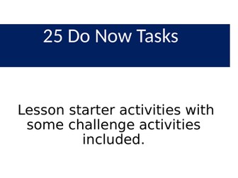 25 Do Now Bell Task Starter Activities for English