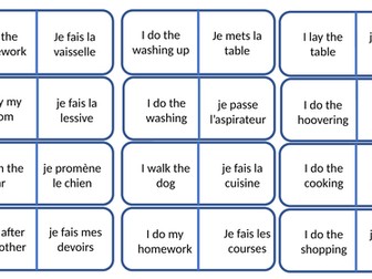 French Jobs at home - Domino game.