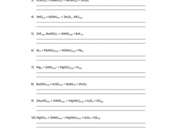 IGCSE Ionic Equations Worksheet