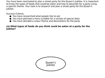 Queen's Jubilee - Food Tech Cover work