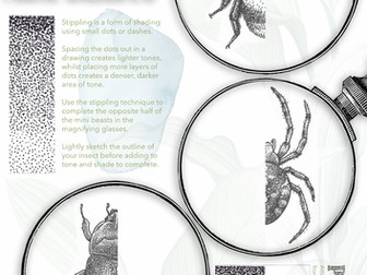 Art & Design Cover Lesson - Stippling Mini Beasts