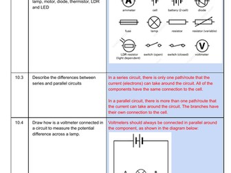 CP9 Electrical Circuits - Revision Questions Edexcel Whole Topic