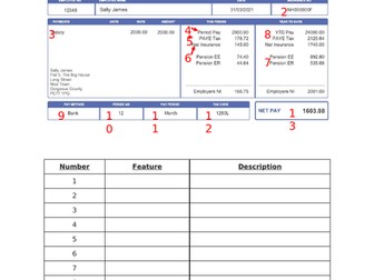 Describe Features of a Payslip