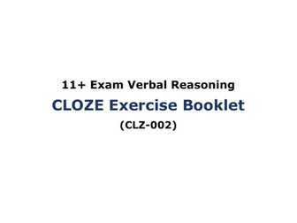 11+ Exam Verbal Reasoning - Cloze Exercise Booklet with Answers (CLZ-002)