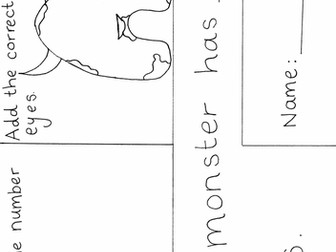 Draw The Eyes on the Monster (Number Activity)