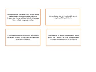'Dr Jekyll & Mr Hyde' Plot Cards