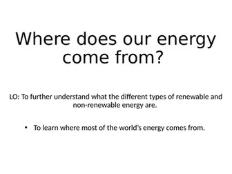 Where does our energy come from?