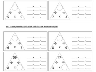 Inverse Triangles - multiplication and division
