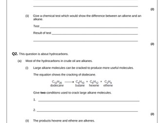Cracking and Alkenes