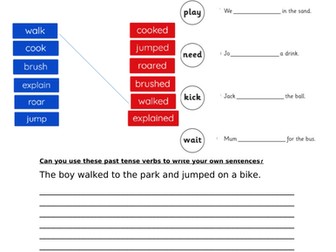 Year 1 Grammar - adding -ed to make it past tense