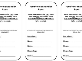 Form/House Rep ballot paper