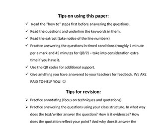 Edexcel language paper 1 and 2 summer revision booklet