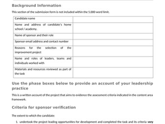 Example NPQSL Final Assignment