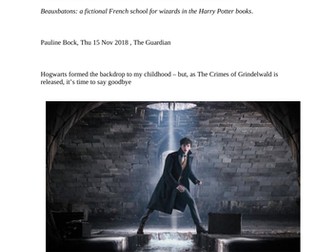 National 5 English RUAE Passage and answer scheme on Harry Potter