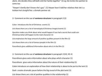 Higher English RUAE mini passage with marking scheme on the movie ‘Happiest Season’