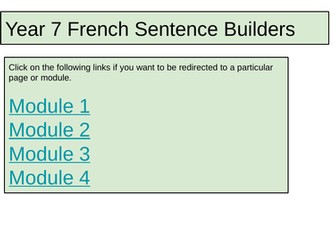 Year 7 French Studio 1 Sentence  Builders