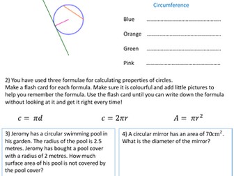GCSE Foundation Circles Problem Solving