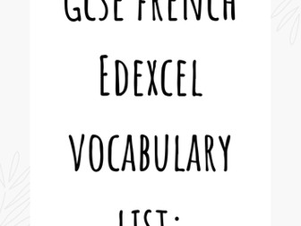 Gcse Edexcel French vocabulary list