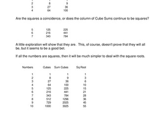 Investigating the formula for the Sum of Cubes