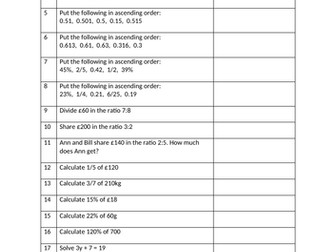 OCR June 2022 Maths foundation advanced info worksheets paper 1