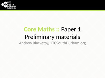 AQA Core Maths 2022 Preliminary Materials Prep