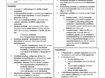 Psychology Summary Sheets - Research Methods