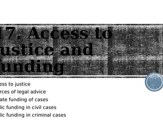 AQA A Level LAW - Justice and Funding