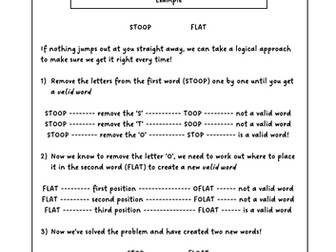 11+ Verbal Reasoning - Type J: Rearrange to Make Two New Words