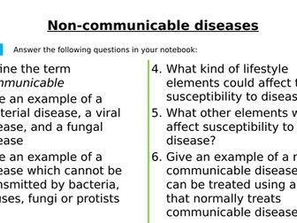 AQA GCSE Biology - B7 Non-Communicable Diseases - PowerPoint pack