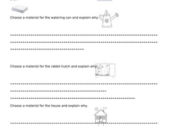 Year 2 Science Materials Pre / Post Quiz