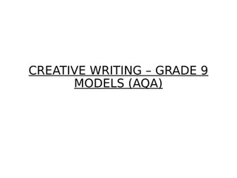 GRADE 9 Creative Writing Models