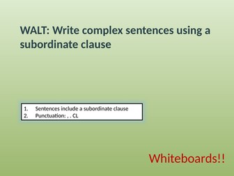 Subordinate Clauses Lesson KS1