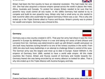 Long term causes of World War One