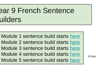 Studio 3 Rouge sentence builders (Modules 1-5)