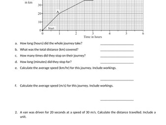 Year 10 AUS Forces and Motion check-in sheets