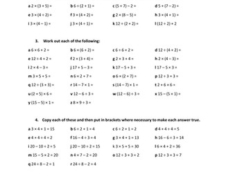 BIDMAS/BODMAS Order of Operations worksheet with Answers