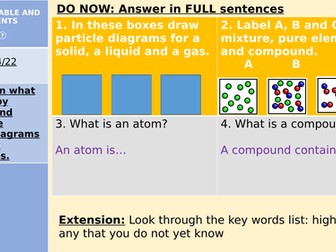 KS3 Chemistry Periodic Table and Elements for Y8
