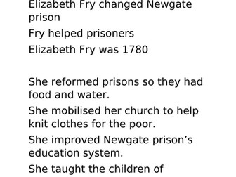 Elizabeth Fry Biography Writing and support resources