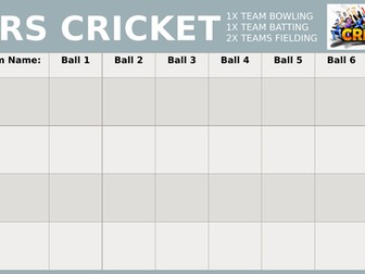 Cricket Scoring Skills Handout