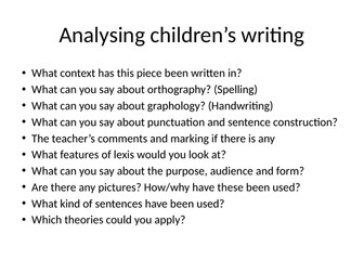 Child Language Acquisition-Writing