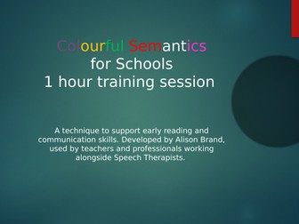 colourful semantics early sentence structure training power point for school staff