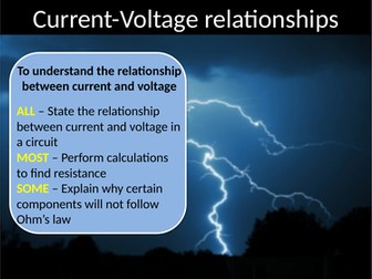 Current, voltage relationships - understand the relationship between current and voltage