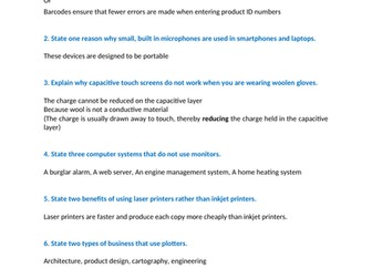 Edexcel IGCSE ICT Chapter Questions and Answers