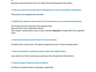 Edexcel IGCSE ICT Chapter Questions and Answers